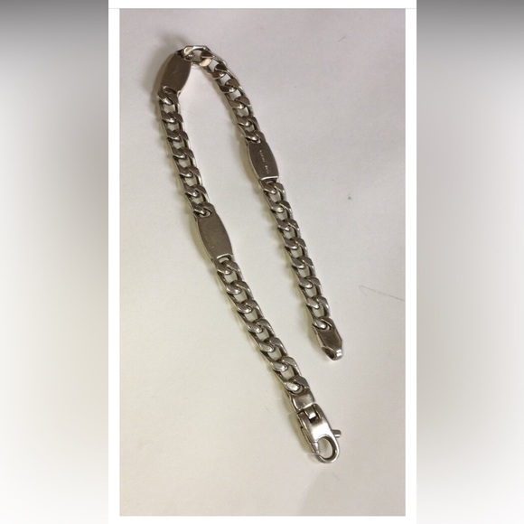 Real 925 Sterling Silver & Solid 750 18K (not 14K ) Yellow Gold Unisex Bracelet - Picture 8 of 10